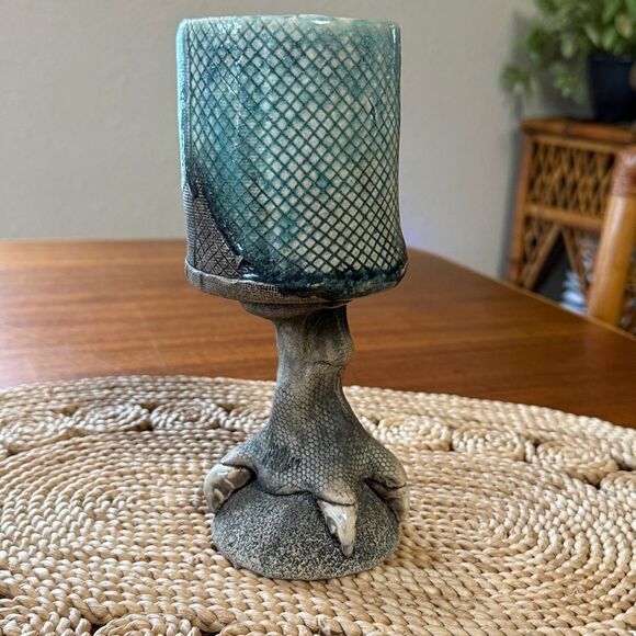 Vintage Rare 80’s Richard Marshall Single Ceramic “WOO” Talon Goblet Chalice - Picture 2 of 12
